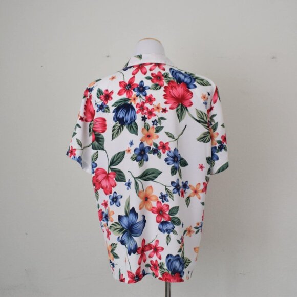 Vintage Floral‎ 1990s Polyester Button Down Blouse size XL - Picture 3 of 10